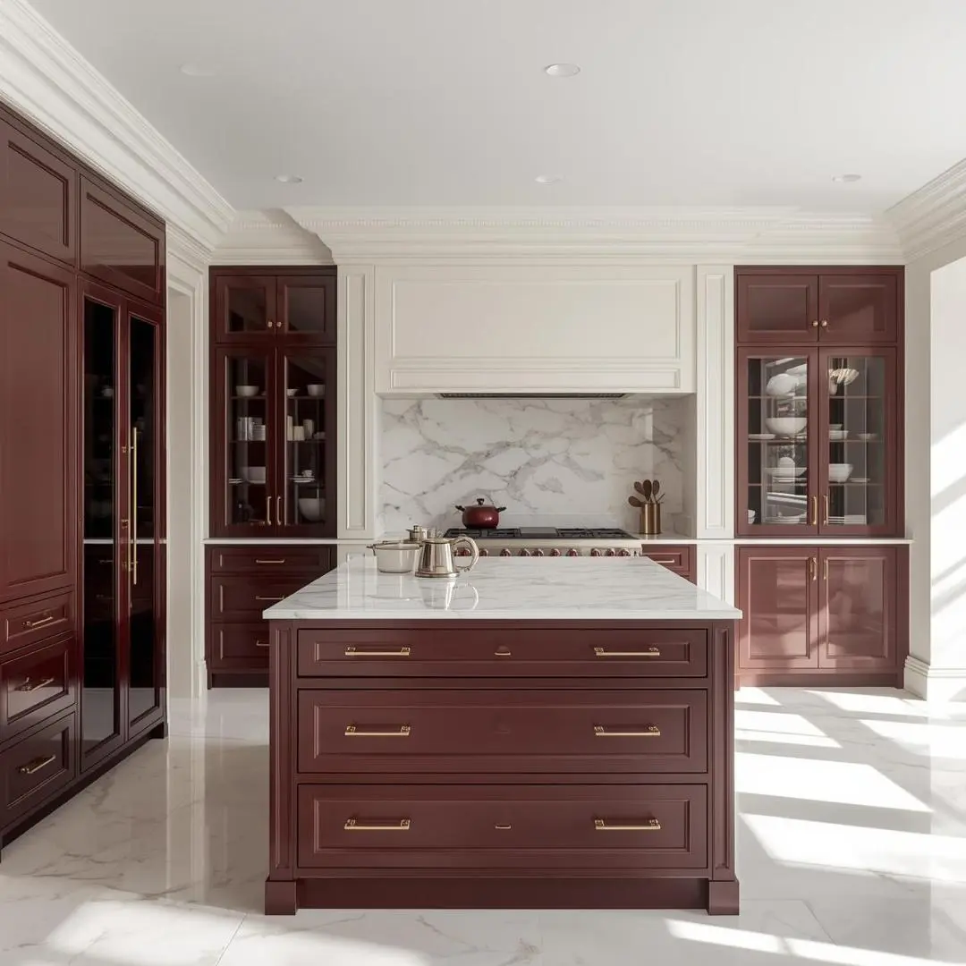 Cuisine intemporelle et luxueuse alliant luxe classique et esth&eacute;tique moderne &eacute;pur&eacute;e